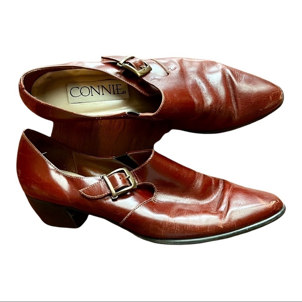 Vintage Connie Leather Booties Burnt Red 10B